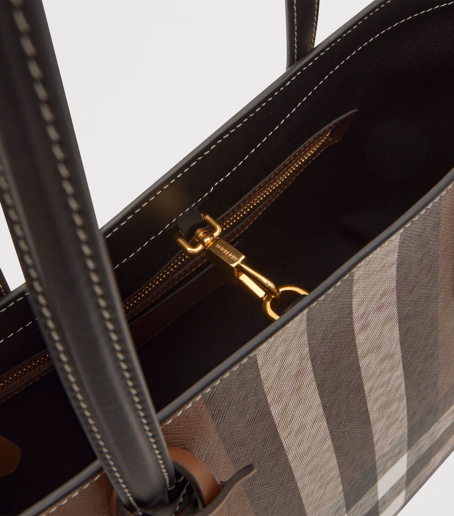 Burberry Brown Medium Check Tote Bag