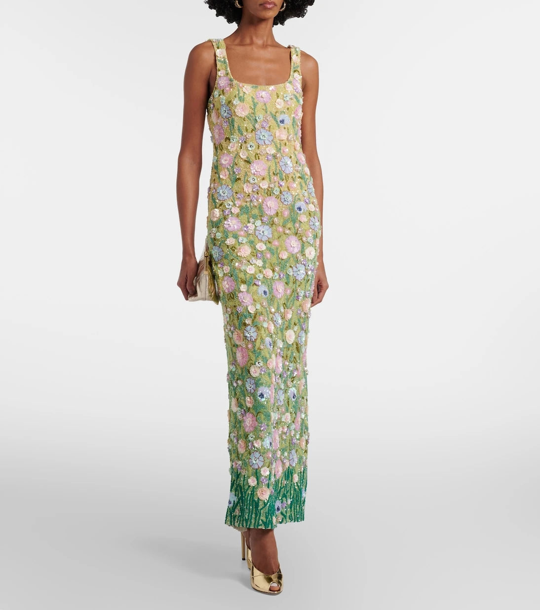 Là Fuori - Embellished floral gown