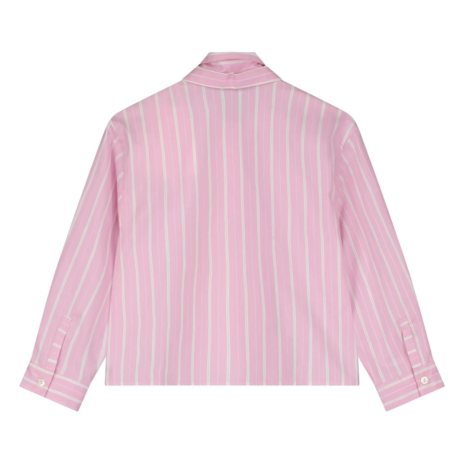 Tangerine - Striped Bow Blouse | Pale Pink