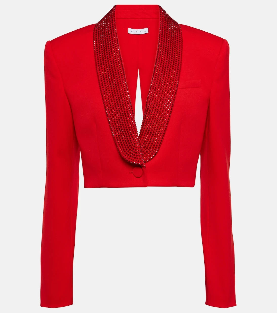 Area - Crystal-embellished cropped wool blazer