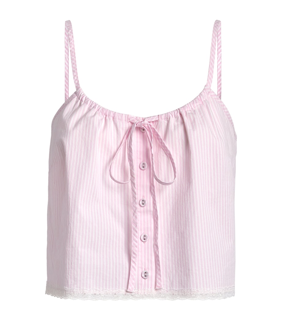 Skims Pink Stretch-Cotton Poplin Sleep Tank Top