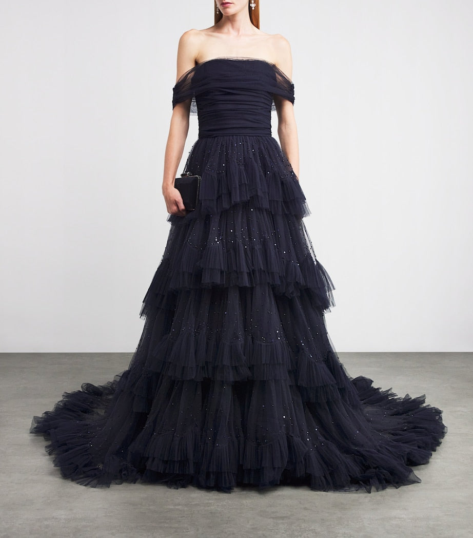 Sequin-Detail Queenie Gown