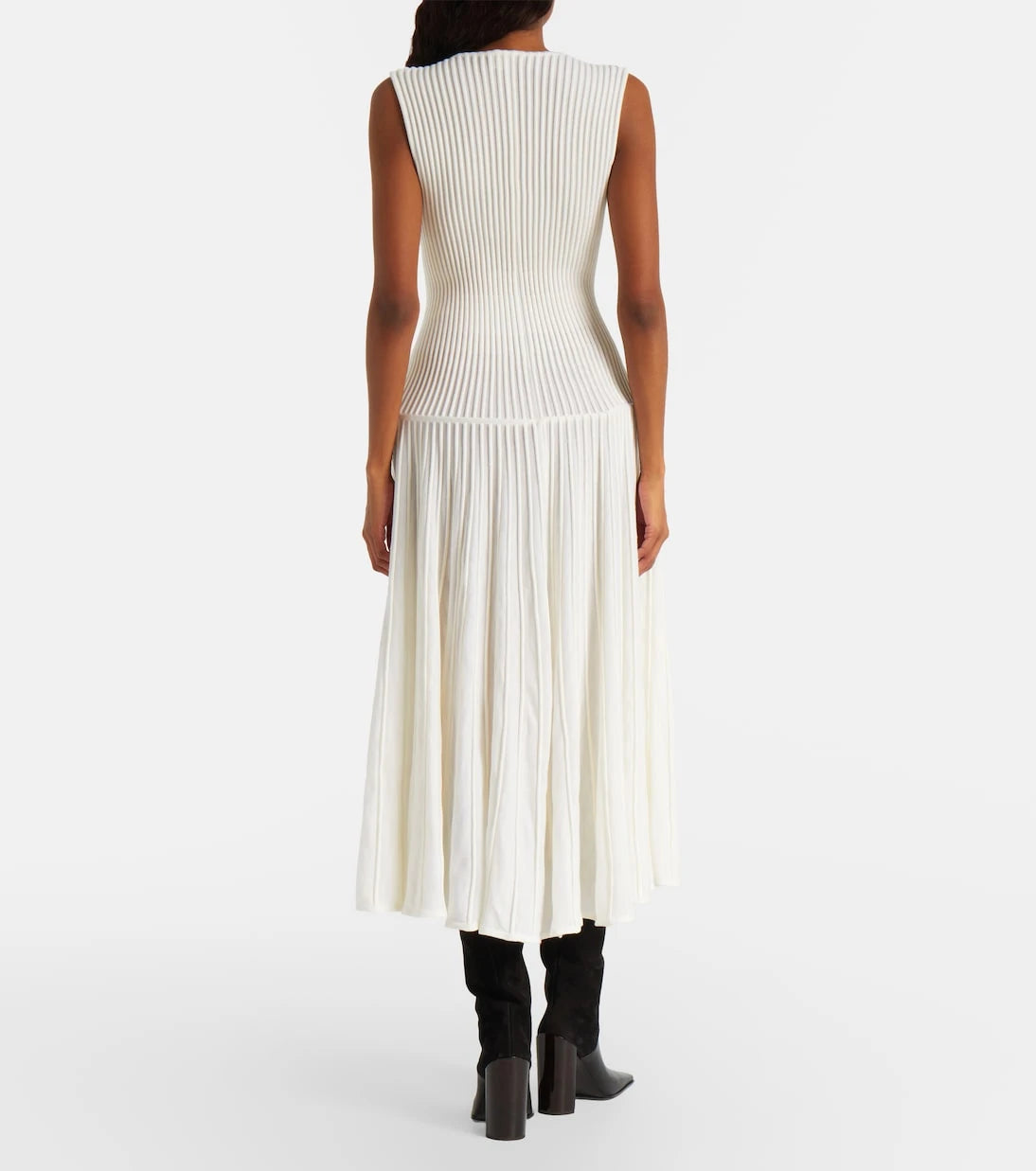 Alaïa - فستان ماكسي من مزيج الصوف
