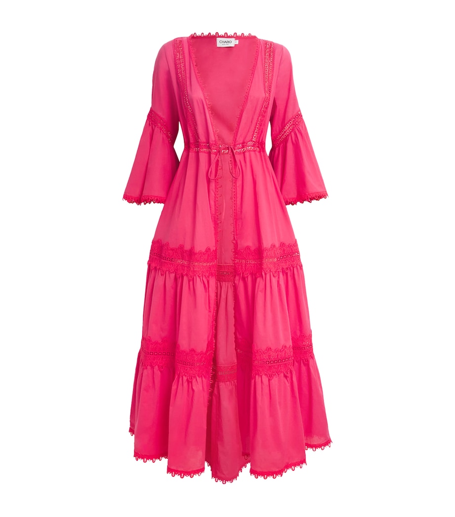 Pink Cotton Glen Kaftan Robe