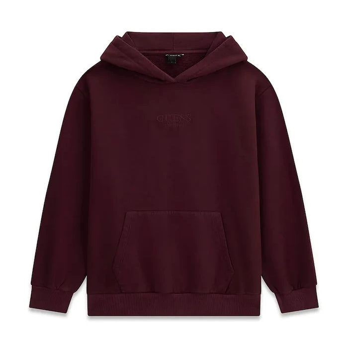 Guess çocuklar için pamuklu kapüşonlu sweatshirt