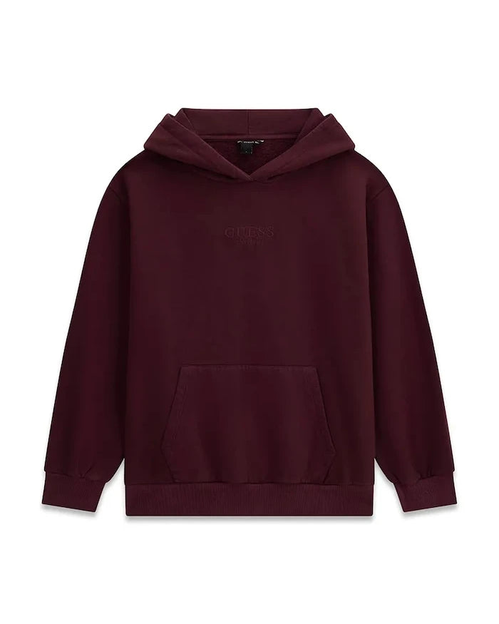 Guess çocuklar için pamuklu kapüşonlu sweatshirt
