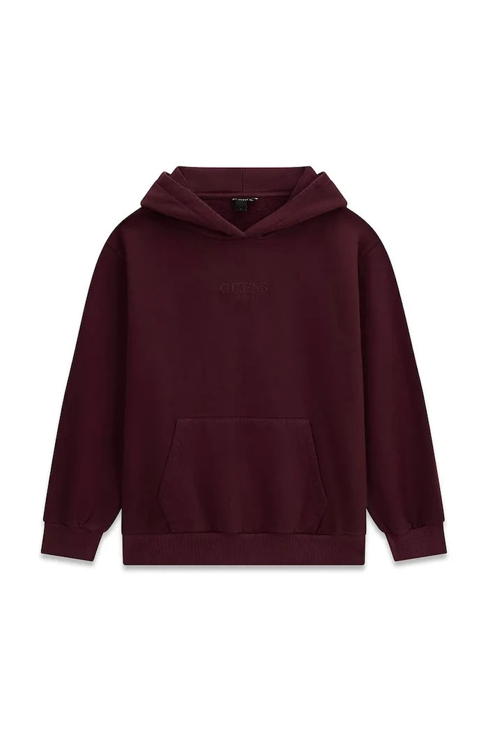 Guess çocuklar için pamuklu kapüşonlu sweatshirt