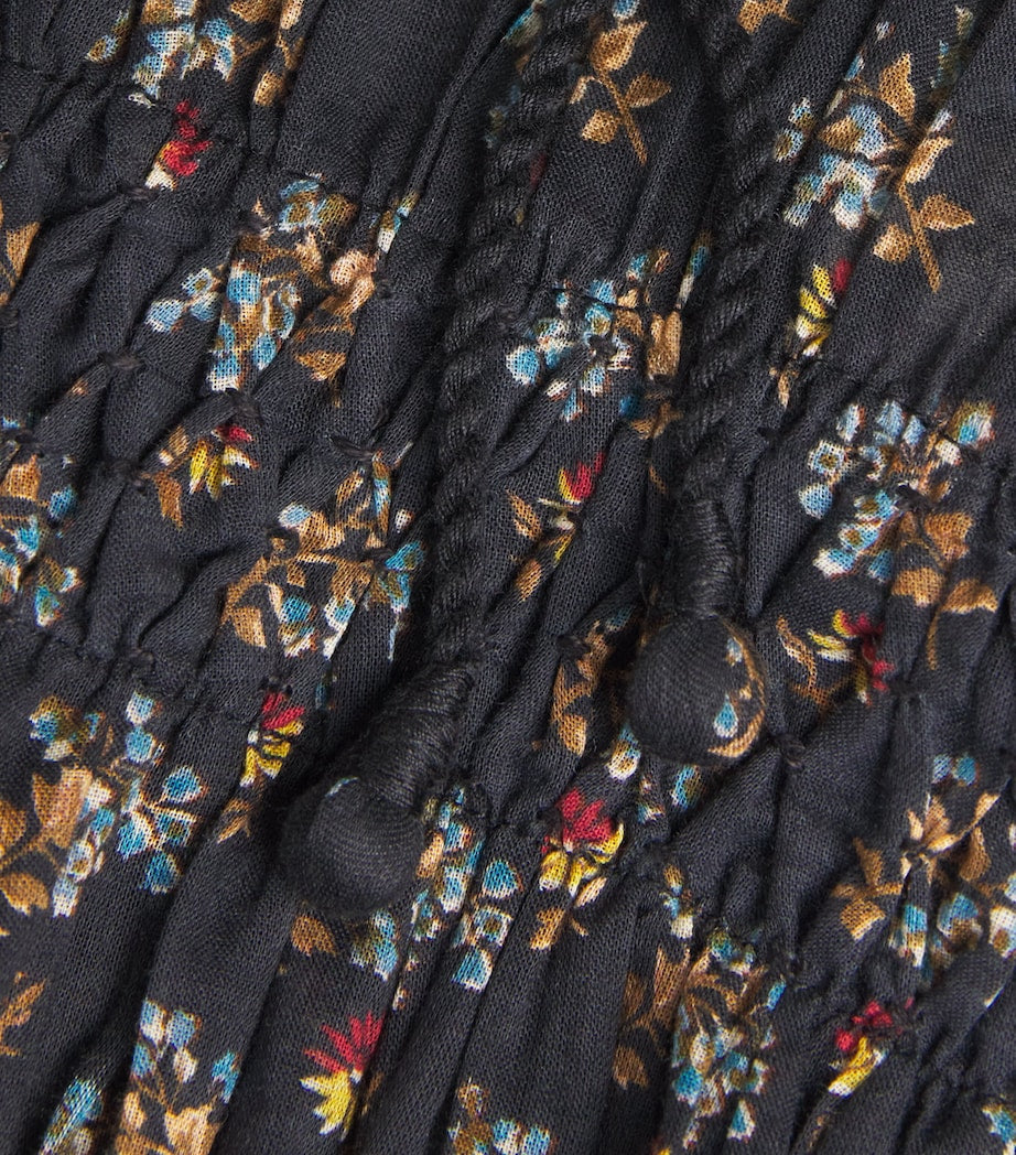 Organic Cotton Voile Delfina Midi Dress DELPHINIUM FLORAL