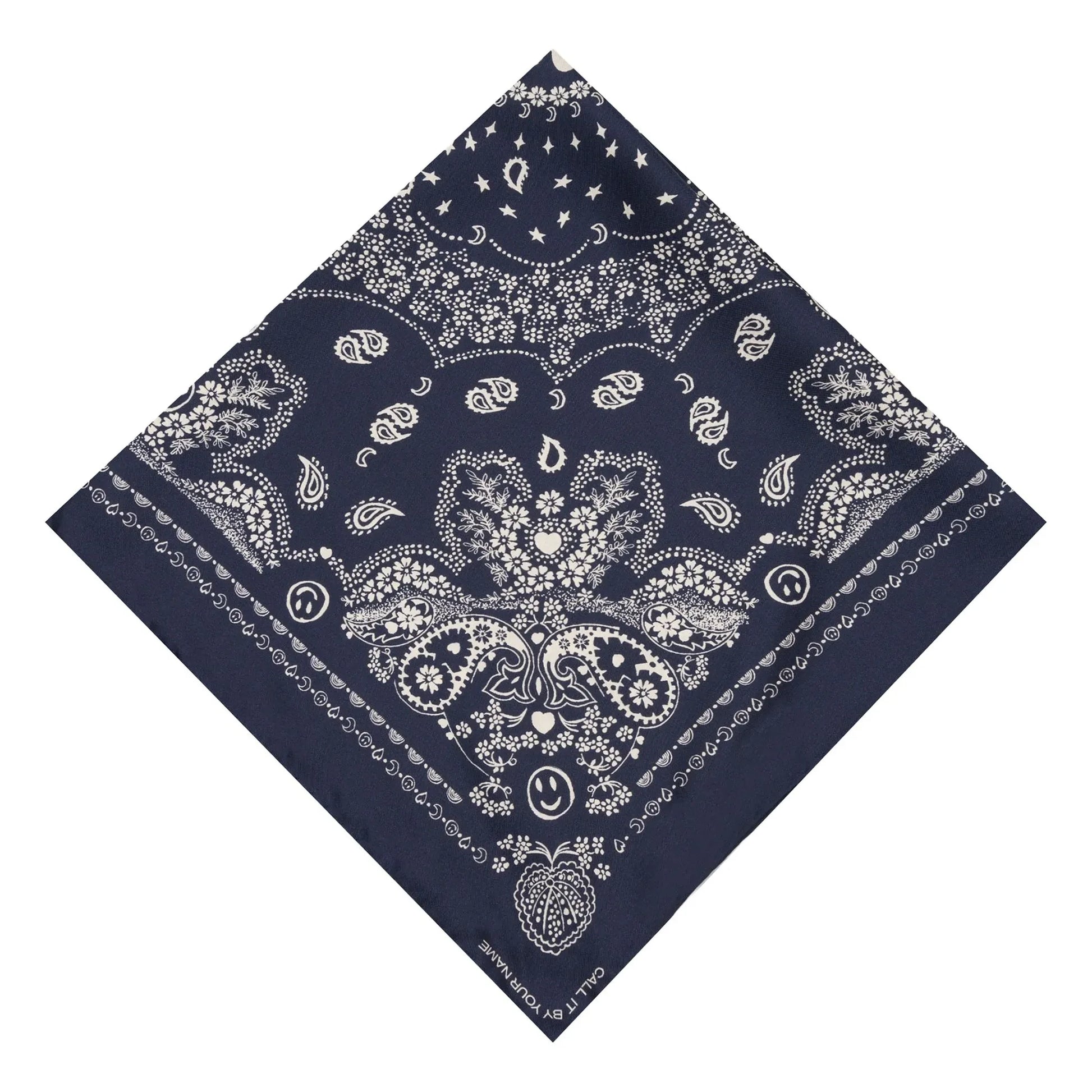 Call it by your name - Small Silk Bandana | Navy blue