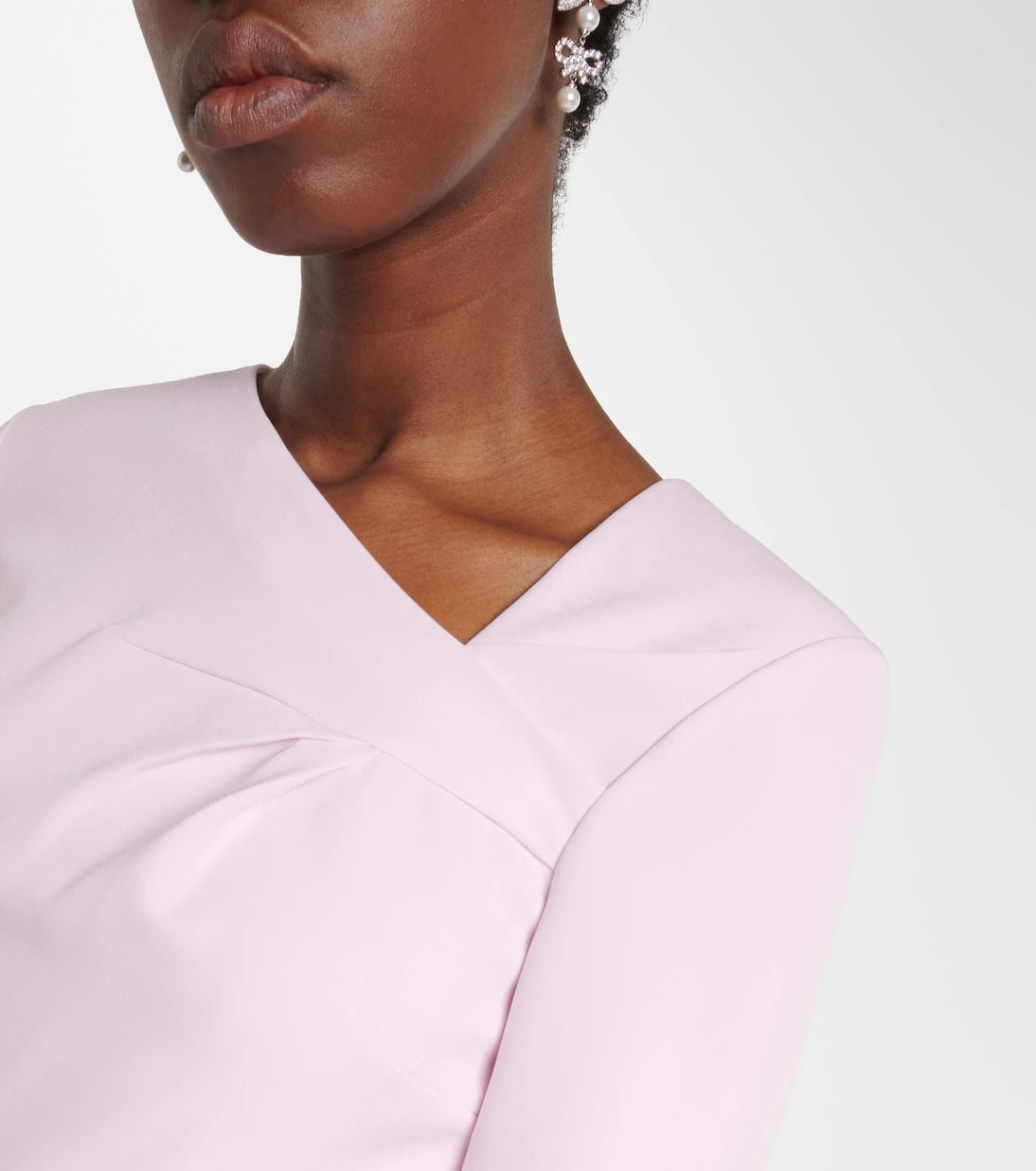 Roland Mouret - Asymmetric draped crêpe midi dress