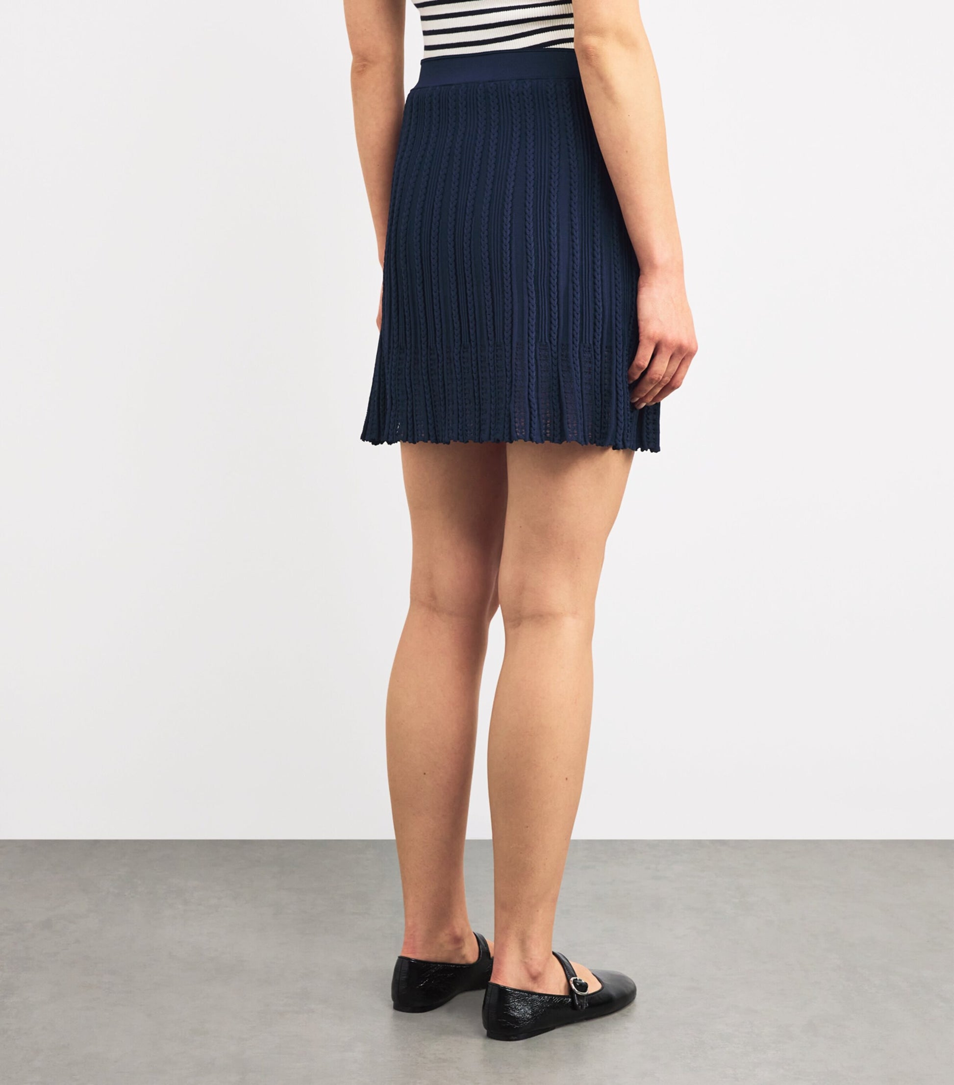 Blue Knitted Mini Skirt