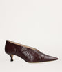 Le Monde Beryl Burgundy Leather Babouche Kitten Heel 35