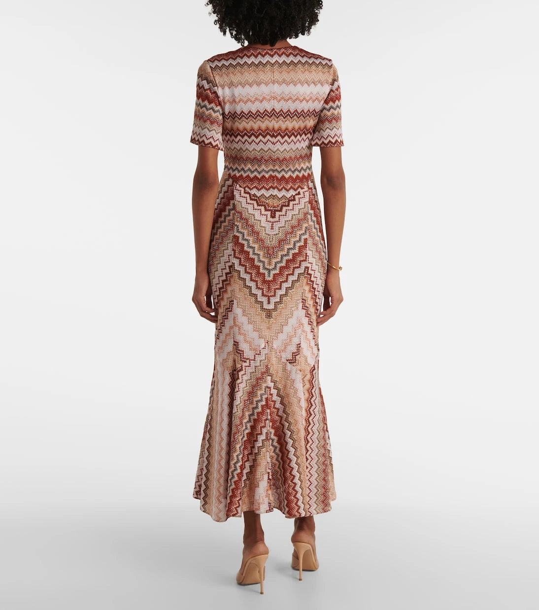 Missoni - فستان ماكسي لاميه بتصميم متعرج