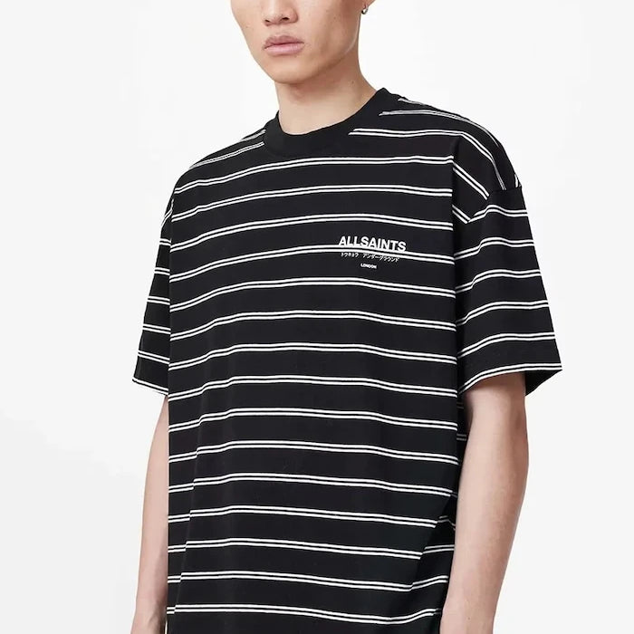 AllSaints erkek pamuklu UNDERGRND STRIPE SS tişört