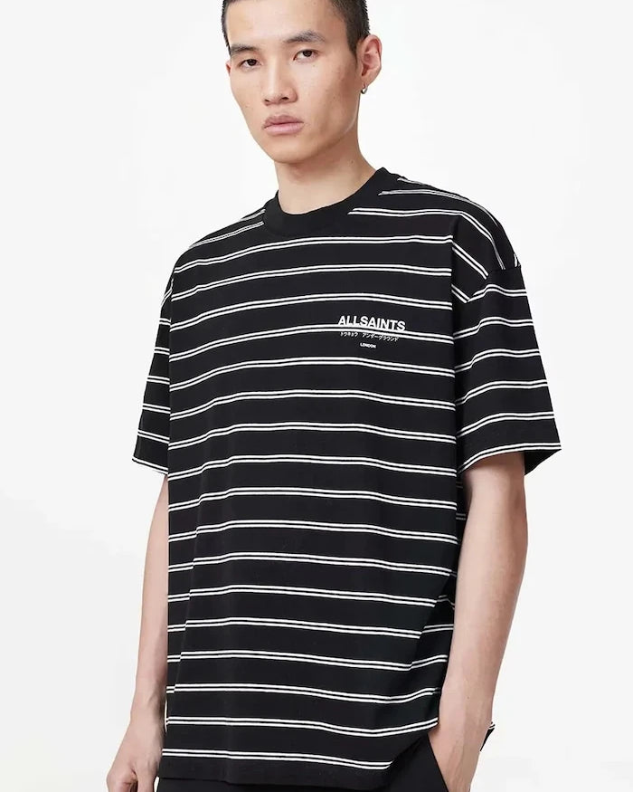 AllSaints erkek pamuklu UNDERGRND STRIPE SS tişört