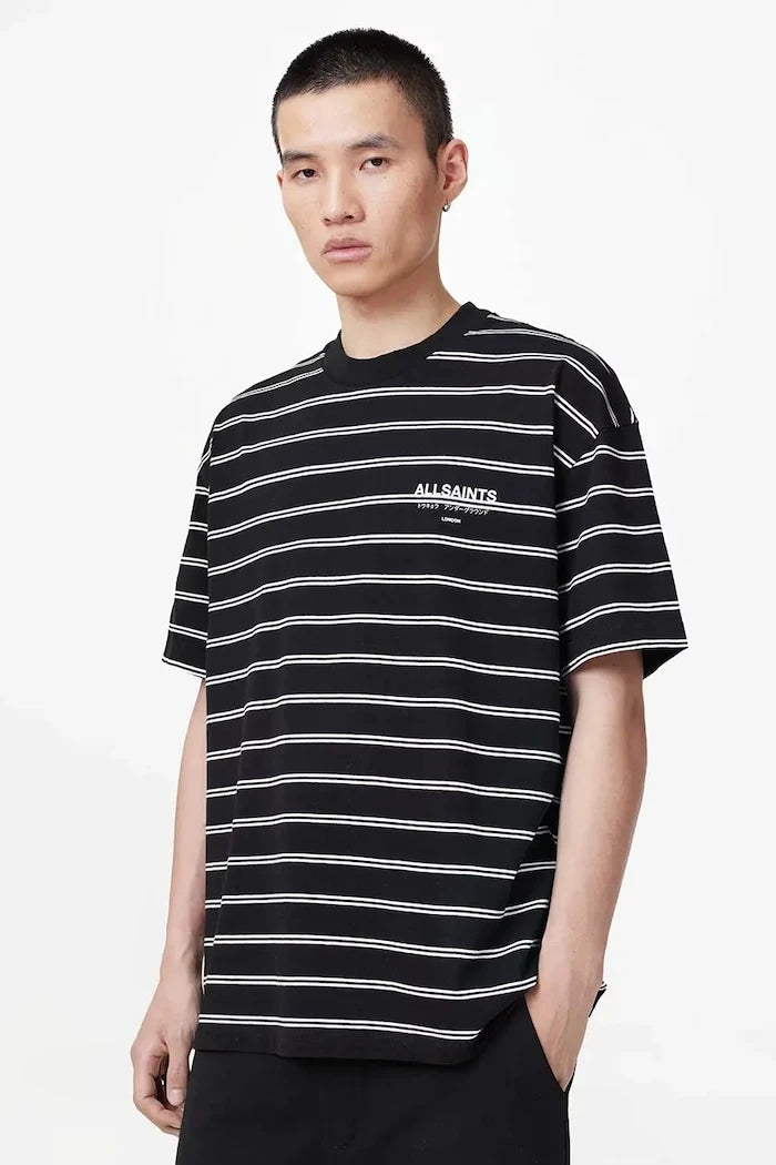 AllSaints тениска мъжка от памук UNDERGRND STRIPE SS