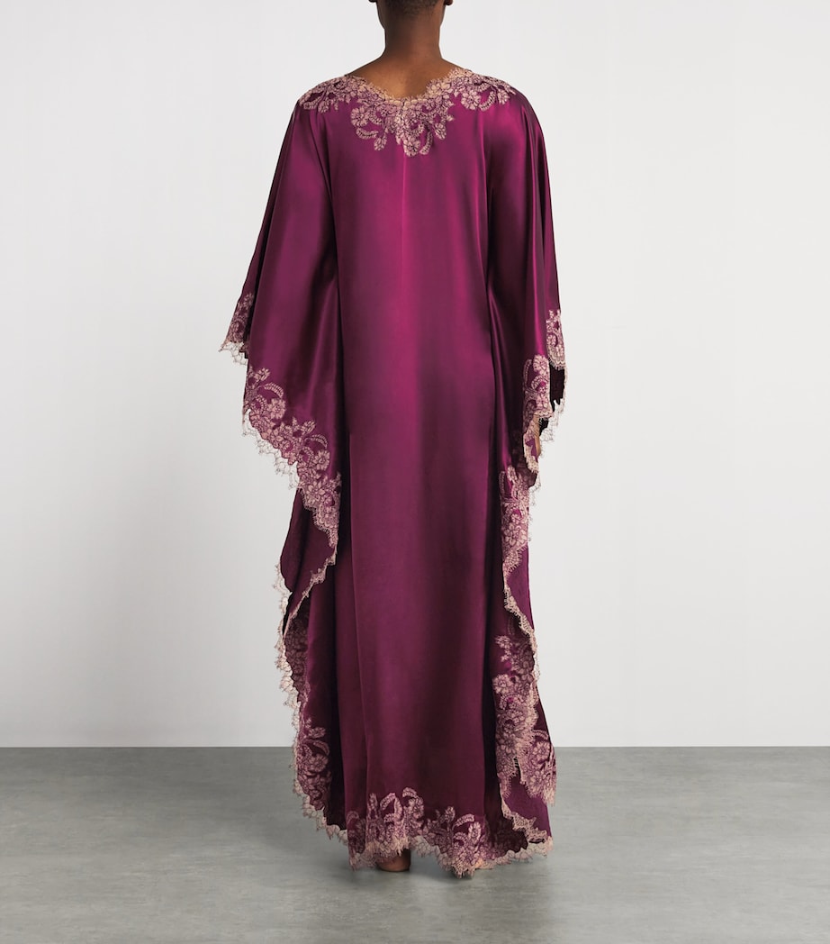TORLOWEI Purple Silk Lace Tokoni Kaftan