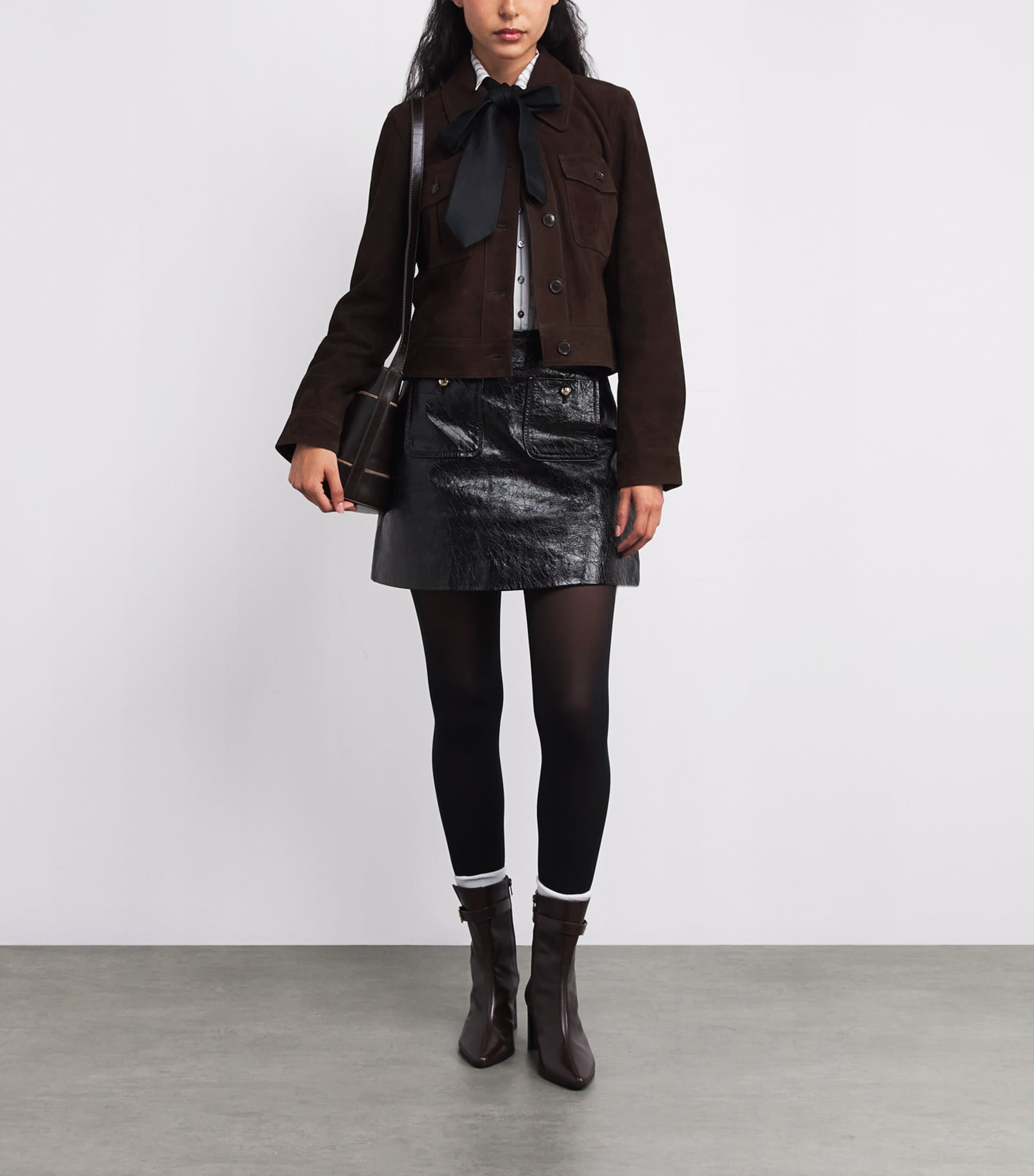Claudie Pierlot Black Leather Mini Skirt