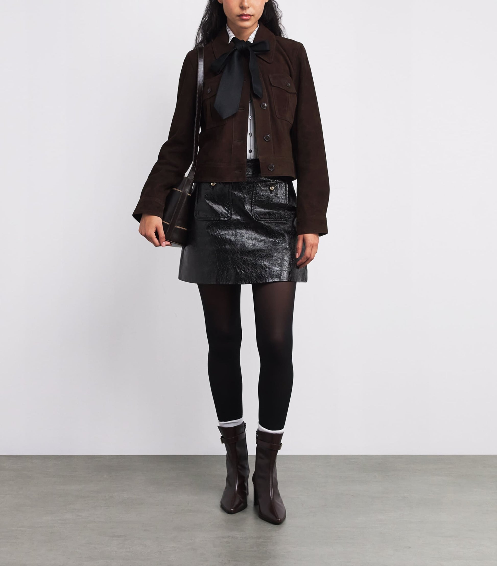 Claudie Pierlot Black Leather Mini Skirt