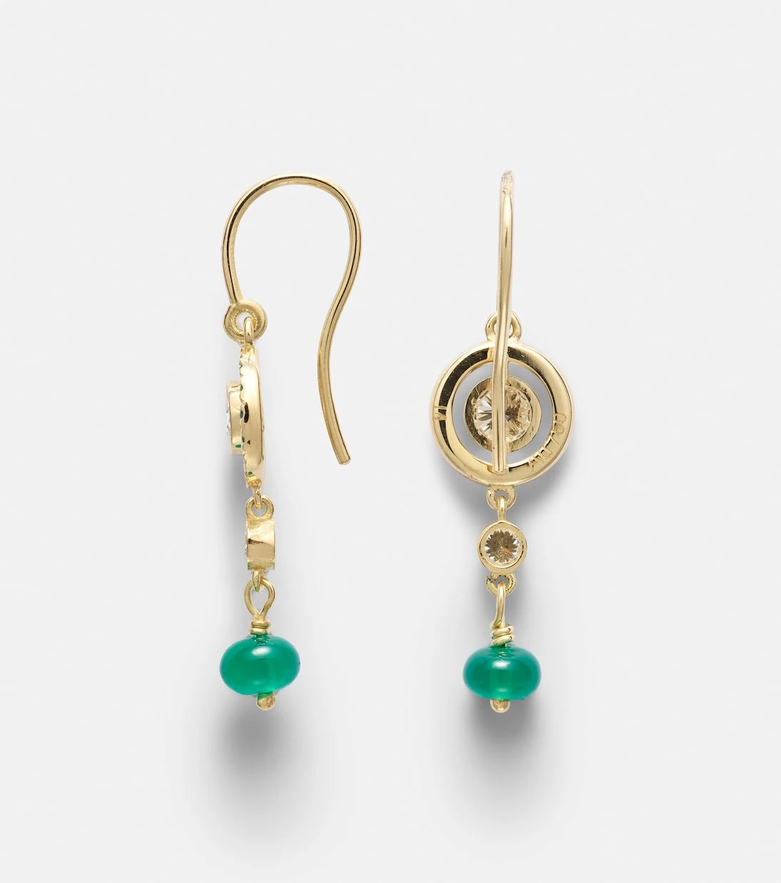 Ileana Makri - Orbit 18kt gold drop earrings with gemstones