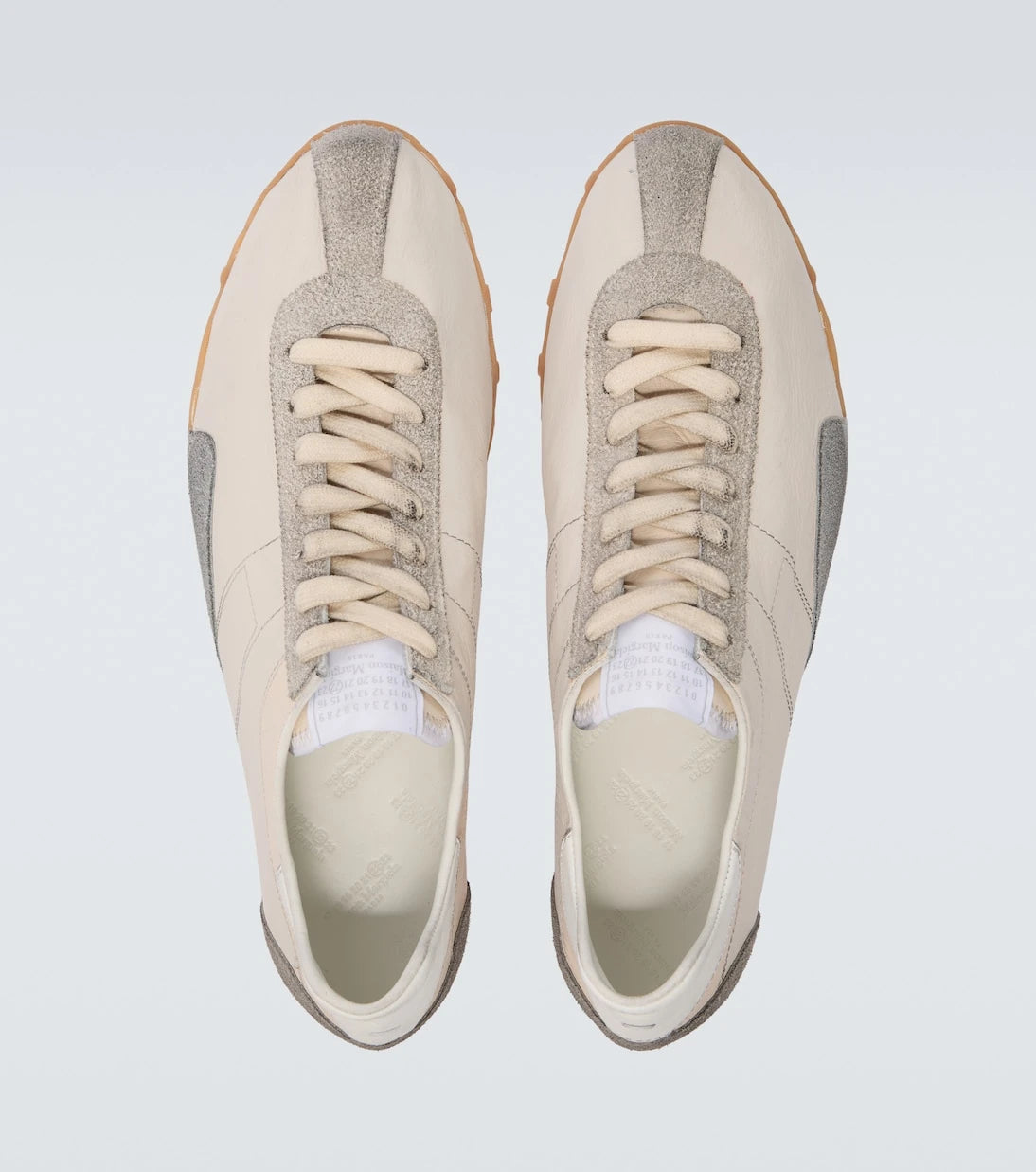 Maison Margiela - حذاء سنيكرز Sprinters من الجلد بتفاصيل شمواه