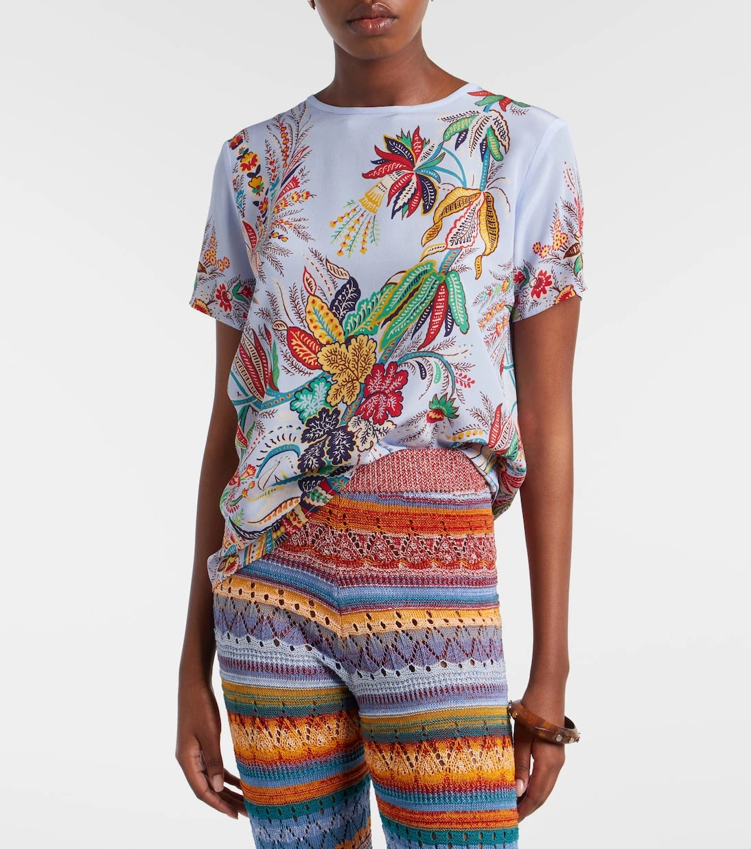 Etro - Paisley silk crêpe de chine top