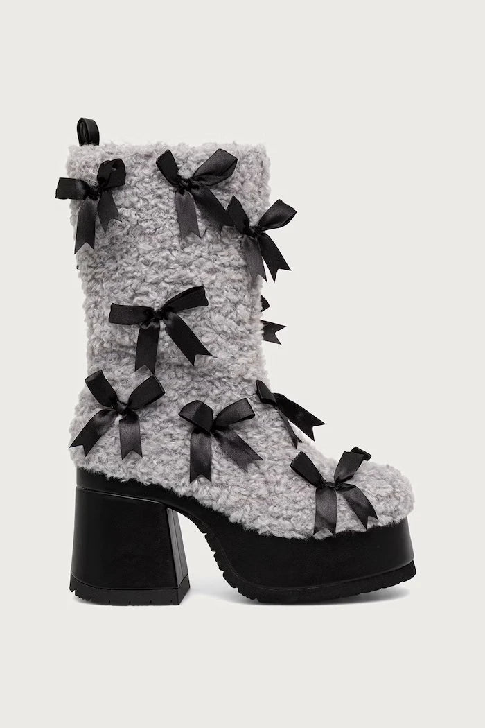 Kadın Kensei Shearling kalın topuklu bot