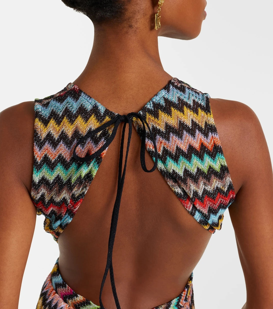 Missoni - جمبسوت لاميه مفتوح الظهر بنقشة متعرجة