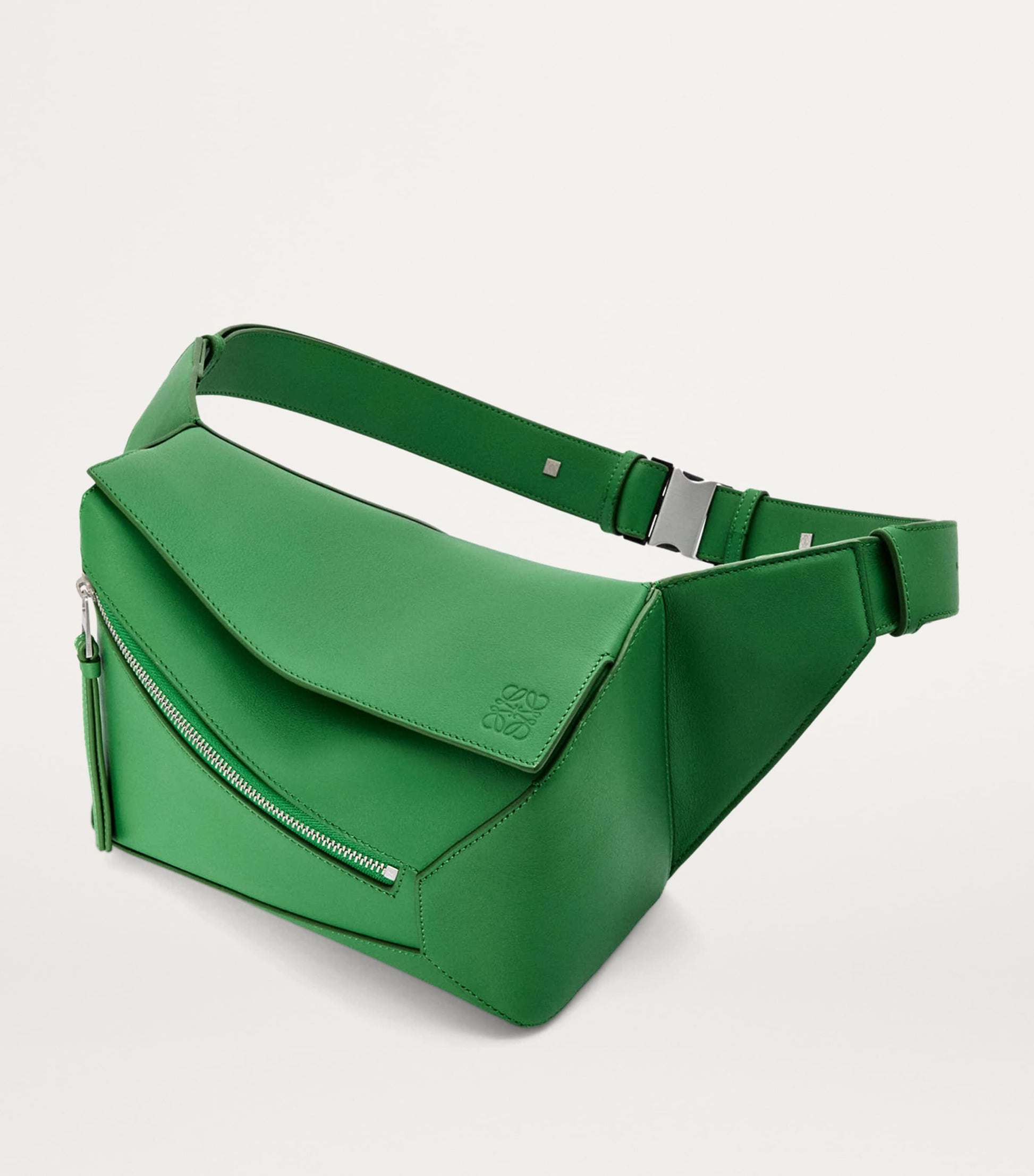 LOEWE Green Small Leather Puzzle Edge Belt Bag