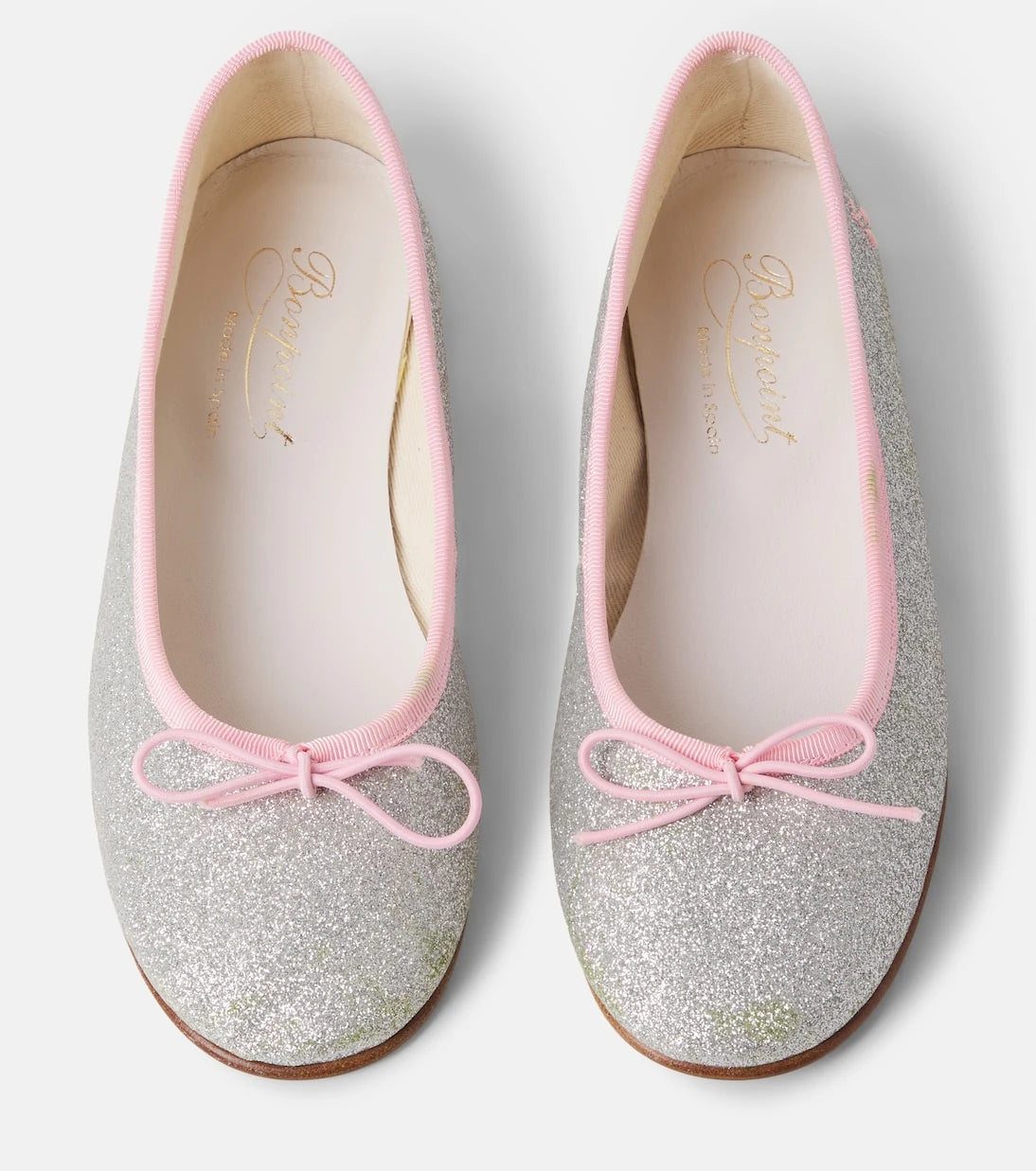 Bonpoint - Lisa bow-detail glitter ballet flats
