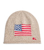 Brown Wool-Blend Flag Beanie