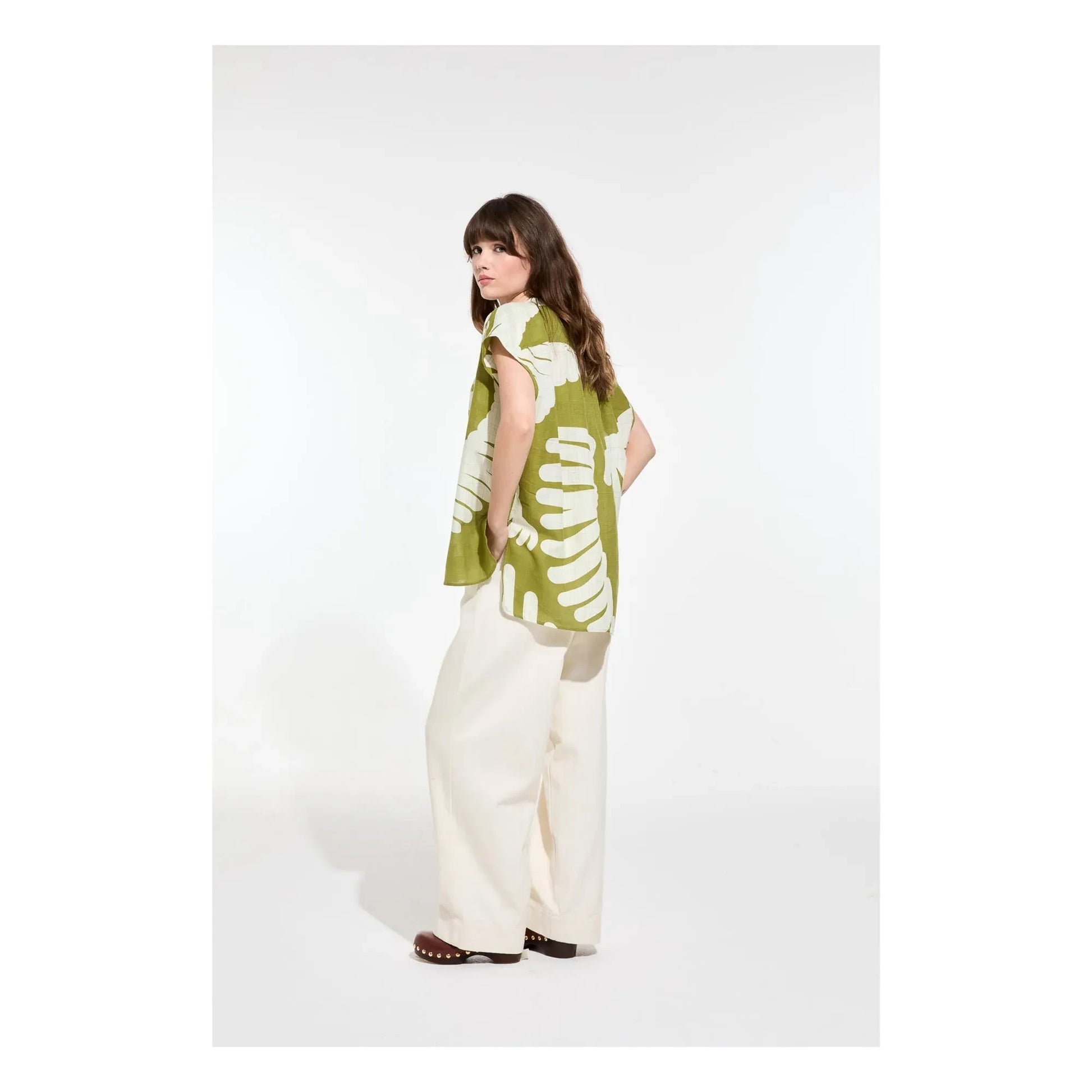 Mapoésie - Adèle Cotton Palm Top | Khaki