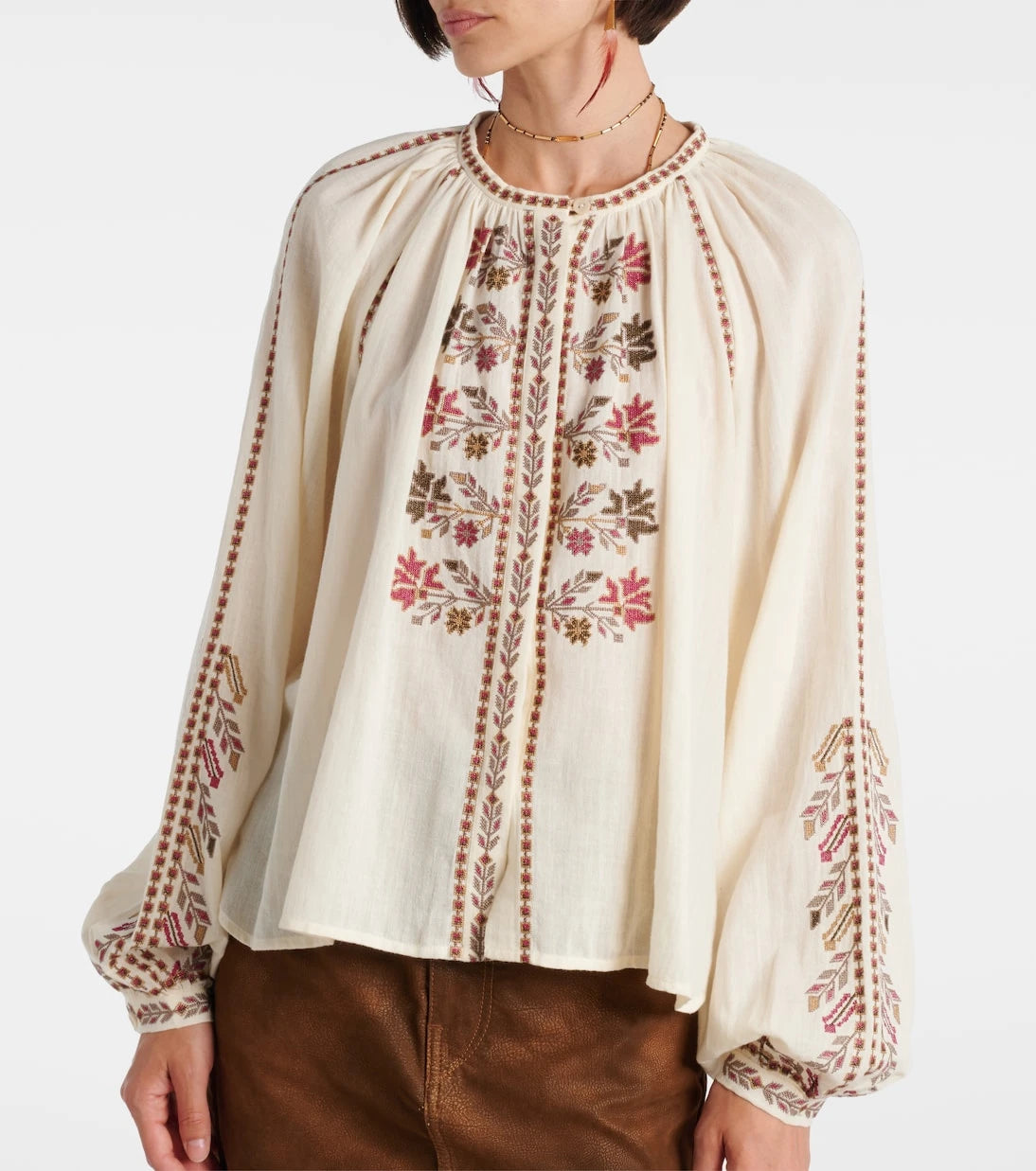 Marant Etoile - بلوزة Lynne قطنية مطرزة