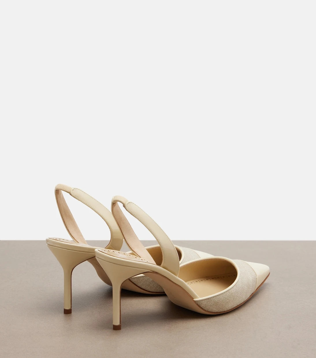 Manolo Blahnik - Capsli leather-trimmed slingback pumps