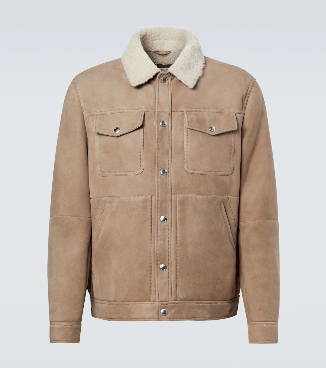 Brunello Cucinelli - Shearling-lined suede jacket