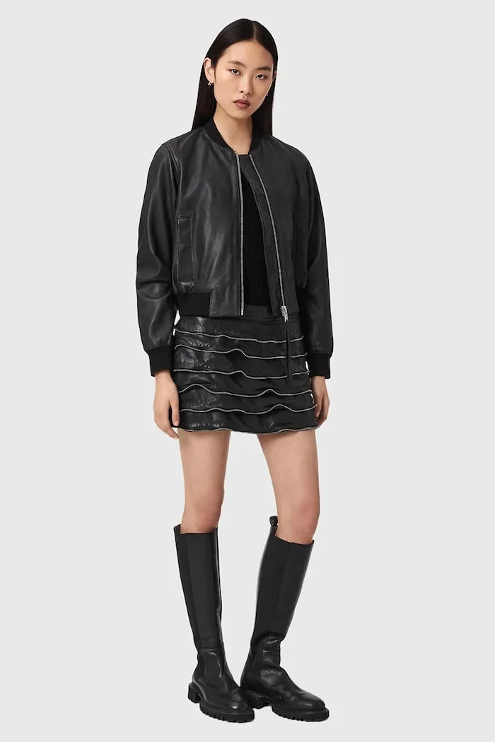 Кожена пола AllSaints EMARA