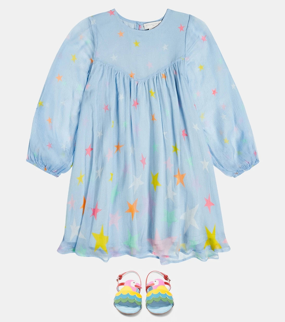 Stella McCartney Kids - فستان من الشيفون الحريري المطبوع