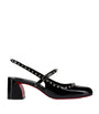 Christian Louboutin Jani Spikes Patent Leather Slingback Pumps 55