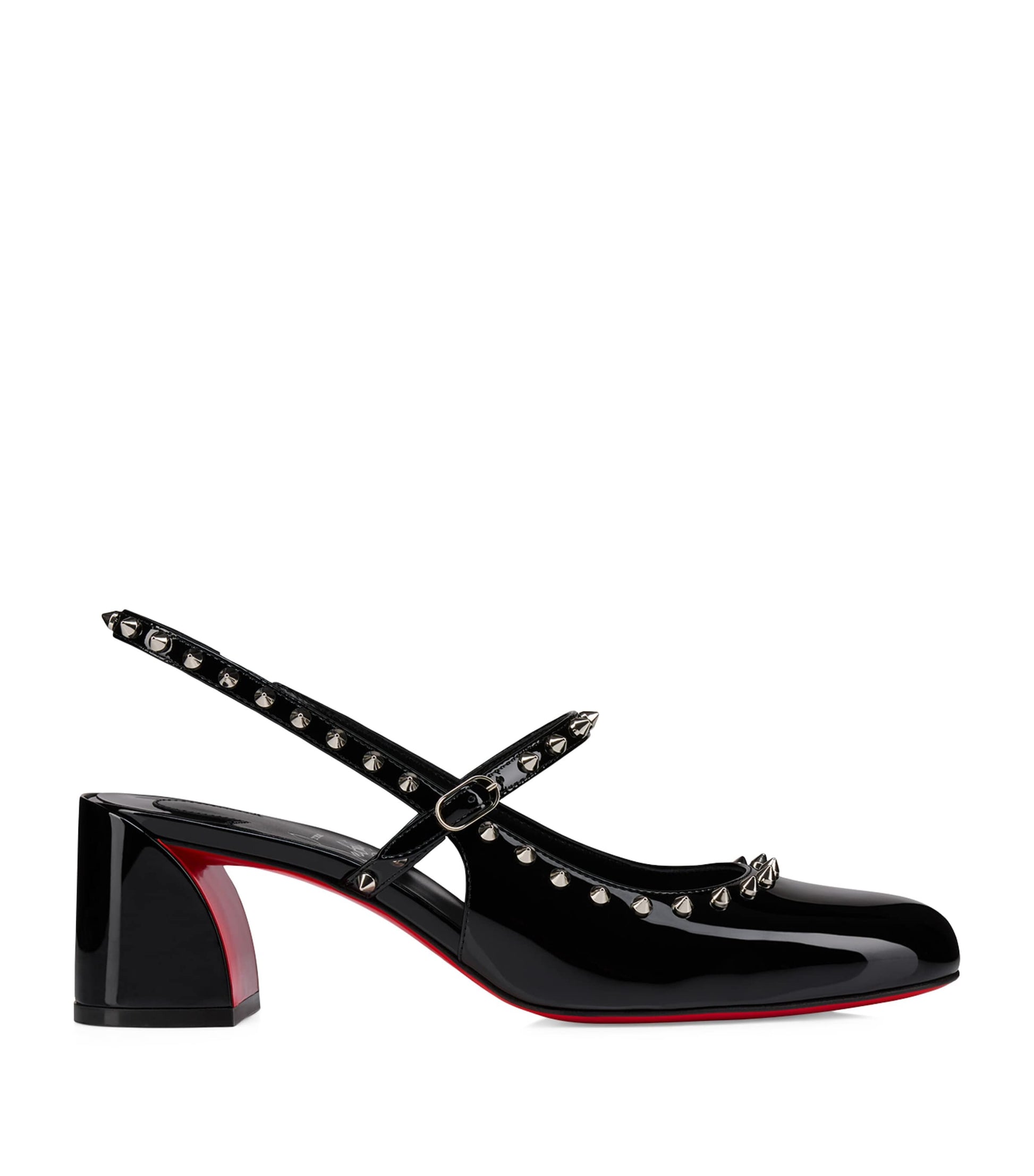 Christian Louboutin Jani Spikes Patent Leather Slingback Pumps 55