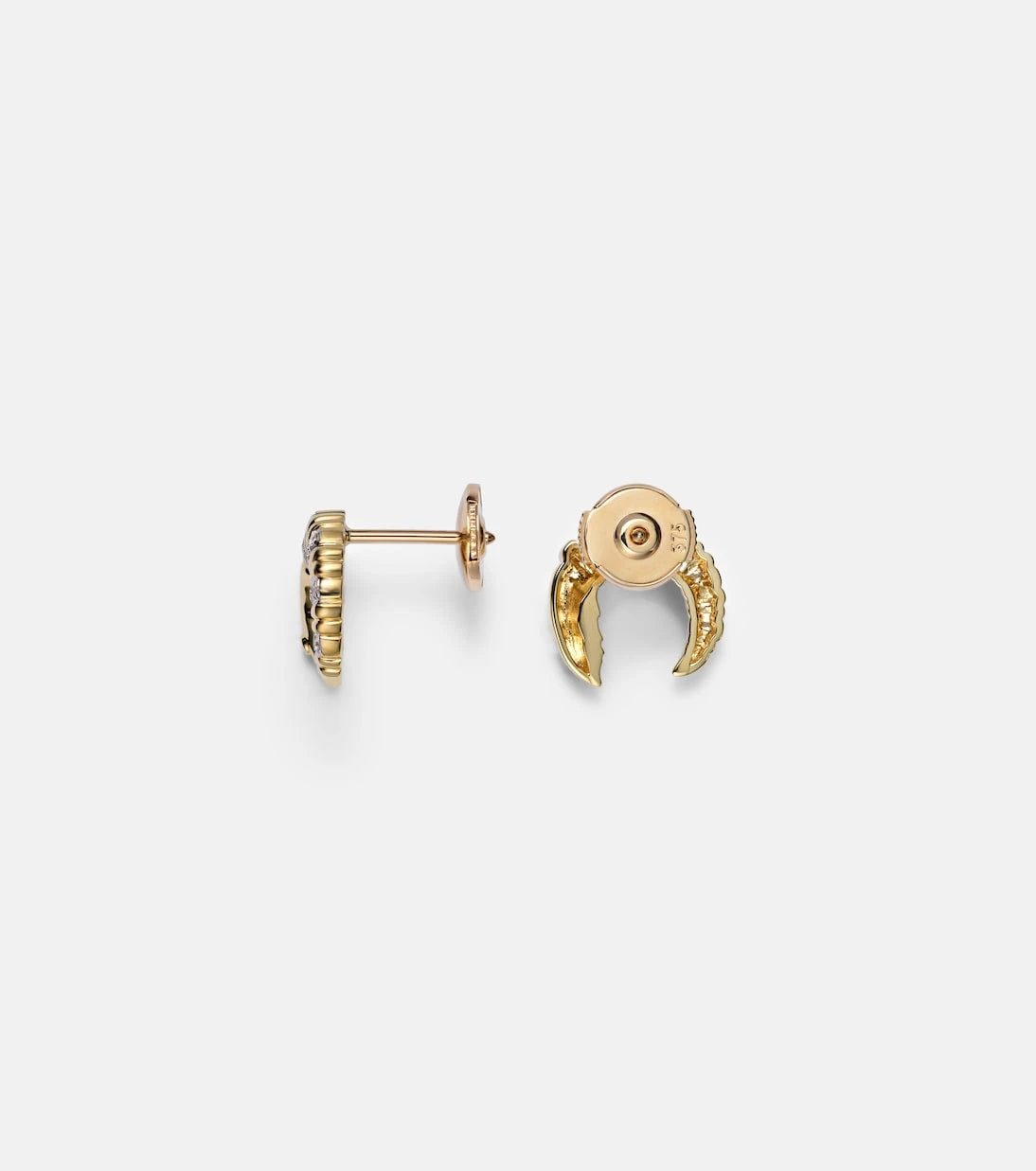 Yvonne Léon - Écrevisse 9kt gold earrings with diamonds