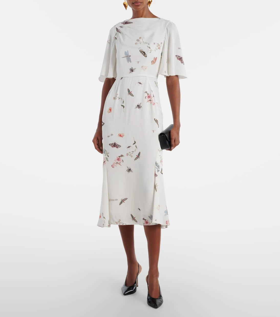 Erdem - Printed crêpe midi dress