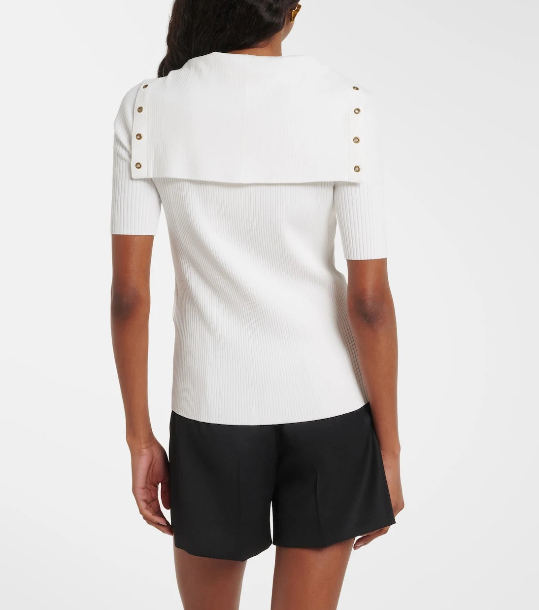 Max Mara - Ribbed-knit lace-up top