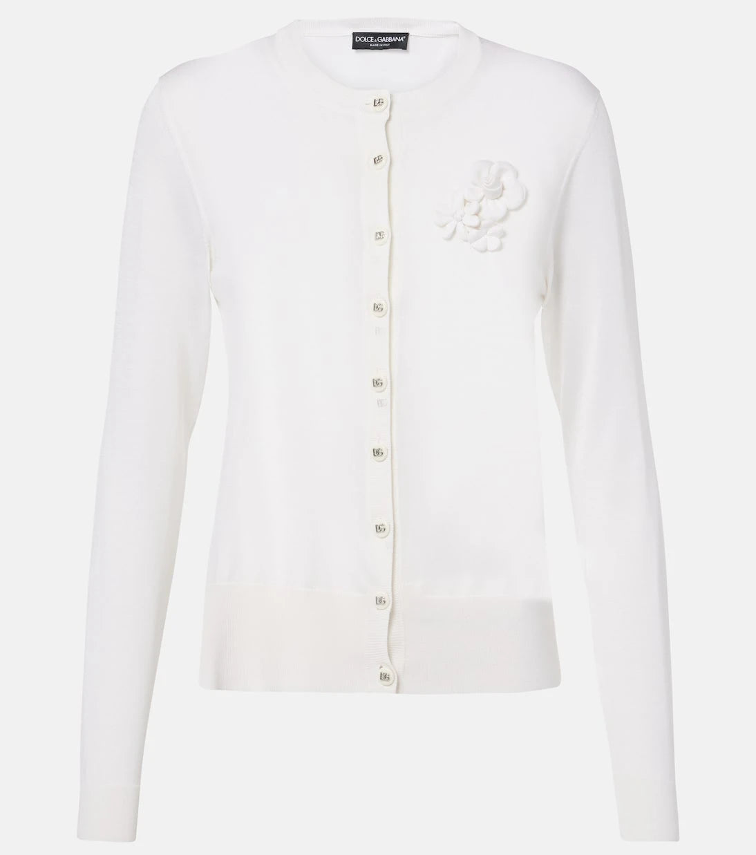 Dolce&Gabbana - Floral-appliqué silk cardigan