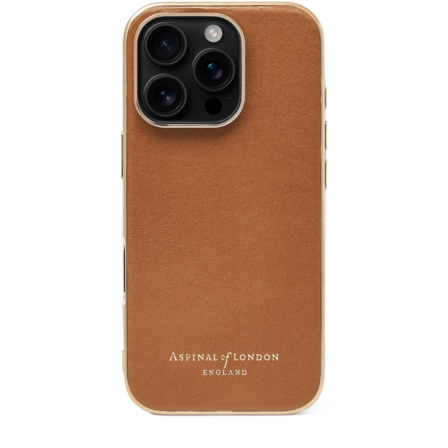 Aspinal Of London Brown Leather iPhone 16 Pro Case