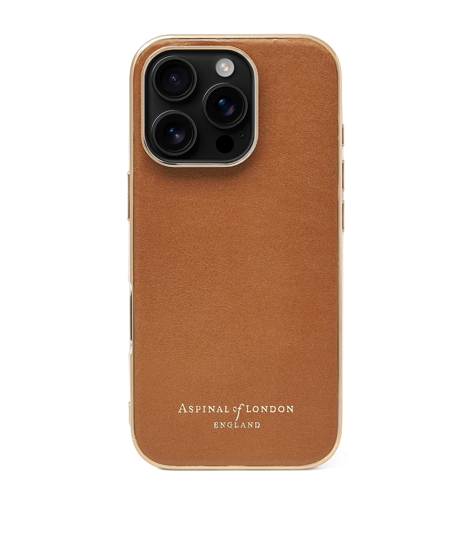 Aspinal Of London Brown Leather iPhone 16 Pro Case