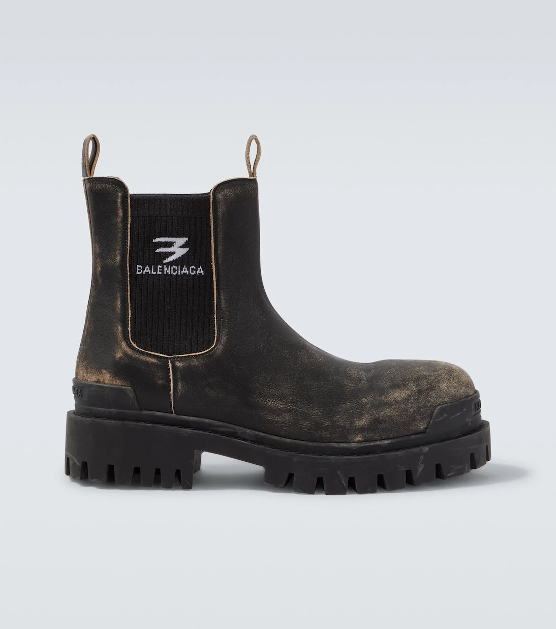 Balenciaga - Strike distressed leather Chelsea boots