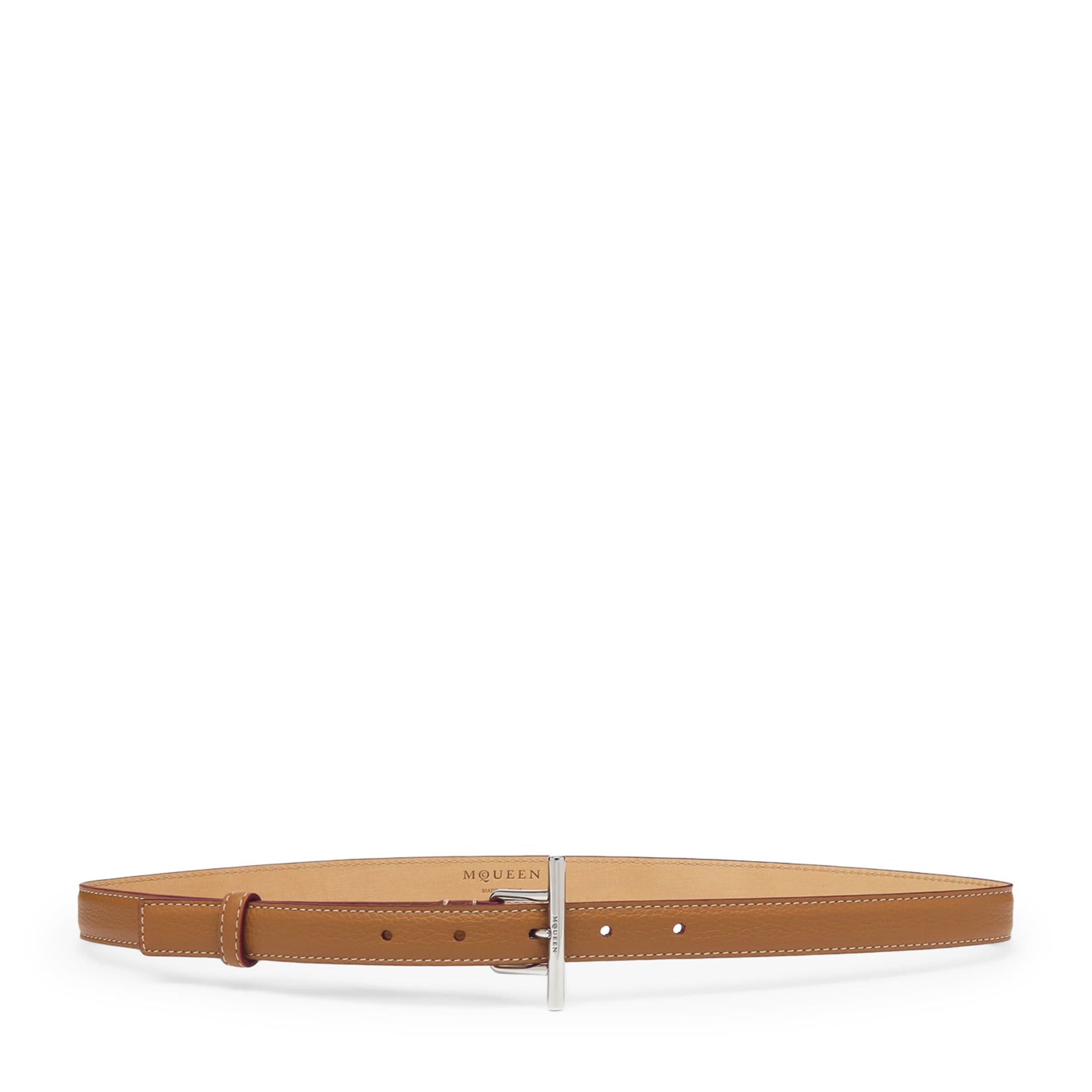 Brown Leather T-Bar Belt