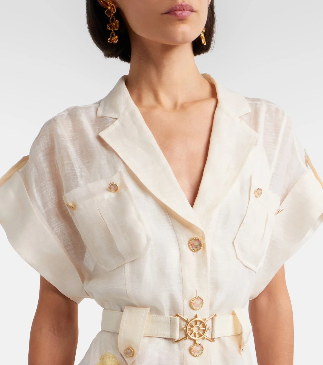 Zimmermann - Como printed linen and silk shirt dress