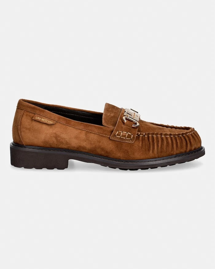 Love Moschino kadın süet mokasenler
