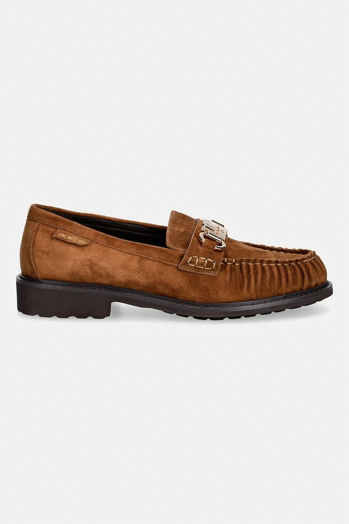 Love Moschino kadın süet mokasenler